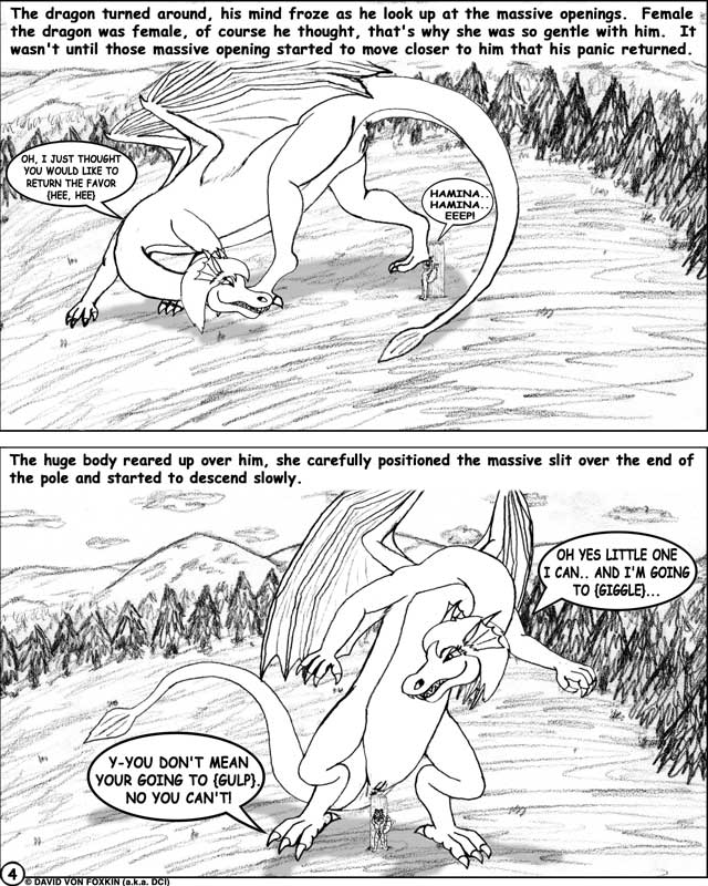 3_toes 4:5 4_fingers anthro anthro_on_feral anus barefoot barely_visible_anus bdsm bestiality bodily_fluids bondage bound canid canine claws comic dci dialogue dipstick_tail dragon duo e621 ear_frill english_text european_mythology exclamation_point eyelashes feet female female_on_anthro feral finger_claws fingers forest fox frill_(anatomy) fur genitals giggle greyscale hair head_crest head_frill head_horn horn imminent_unbirth imminent_vaginal imminent_vore improvised_dildo improvised_sex_toy larger_female larger_feral male male/female male_anthro male_on_feral mammal markings membrane_(anatomy) membranous_wings monochrome multiple_scenes mythological_creature mythological_scalie mythology narration nude nude_anthro nude_male number outside page_number plant question_mark reptile sacrifice saliva scales scalie scared sharp_teeth size_difference smaller_anthro smaller_male speech_bubble spread_wings spreading standing standing_over story tail tail_markings teeth text text_box tied_to_post toe_claws toes tree vaginal vulva western_dragon wet wings wooden_post