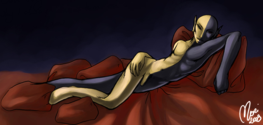 1boy bethesda_softworks draw_me_like_one_of_your_french_girls elf lying lying_on_side male morrowind penis pinup rule34 solo tagme the_elder_scrolls vivec