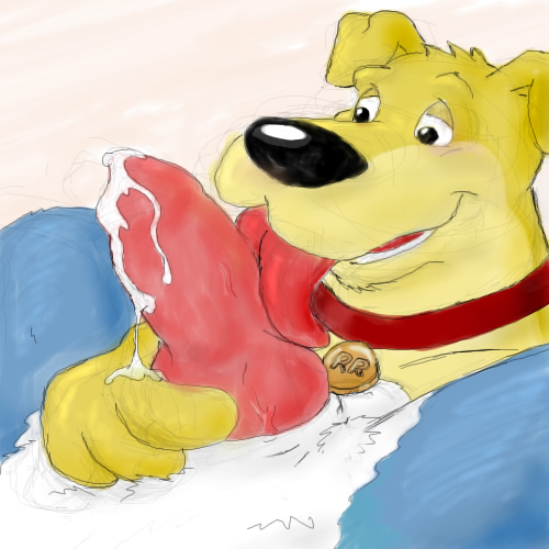 anthro canine collar cum dog exile_(road_rovers) fur furry furry_only hunter_(road_rovers) knot licking male male_only mammal multiple_males no_humans nude penis penis_lick road_rovers rule34 yaoi