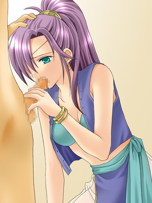 censored dark_skin faris_scherwiz fellatio female final_fantasy final_fantasy_five final_fantasy_v harapeko human male oral purple_hair rule34 sex straight