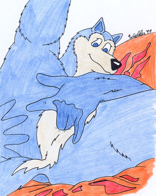 1990s 1999 20th_century anal anthro canine dog exile_(road_rovers) fingering fur lying male male_only mammal masturbation nude on_back raised_leg road_rovers rule34 solo