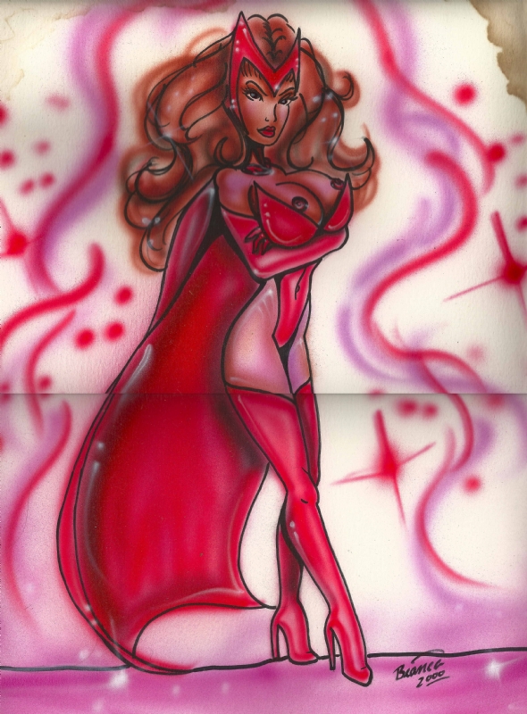 1girls 2000 avengers bianca_(artist) female female_only human marvel marvel_comics mutant_(marvel) rule34 scarlet_witch solo straight_hair wanda_maximoff x-men