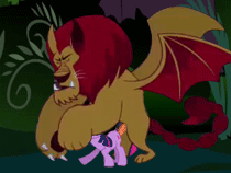 animal animated equine female feral feral_on_feral friendship_is_magic lowres manticore my_little_pony mythological_creature mythological_equine mythology persian_mythology rule34 smooth_skin twilight_sparkle_(mlp) unicorn