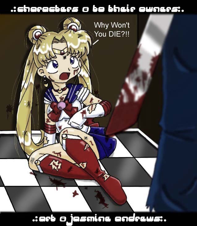 1girls bishoujo_senshi_sailor_moon blonde_hair blood blue_eyes breasts caramel-kitteh censored clothing female panties rule34 sailor_moon skirt small_breasts usagi_tsukino wound