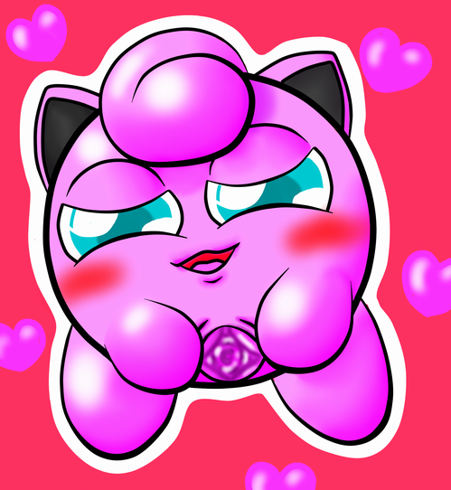 blush color female female_only feral front_view jigglypuff nude pink_skin pokemon pokemon_(species) pussy rule34 smile solo tagme teal_eyes vulva