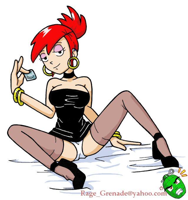 1girls bed black_dress bracelet bracelets breasts cartoon_network choker clothed clothing dress earrings eyelashes eyeshadow female female_only footwear foster's_home_for_imaginary_friends frankie_foster frankie_foster_(black_dress) half-closed_eyes high_heels hoop_earrings human legwear lingerie looking_at_viewer on_bed panties rage_grenade rule34 shoes sitting sitting_on_bed solo spread_legs stockings underwear
