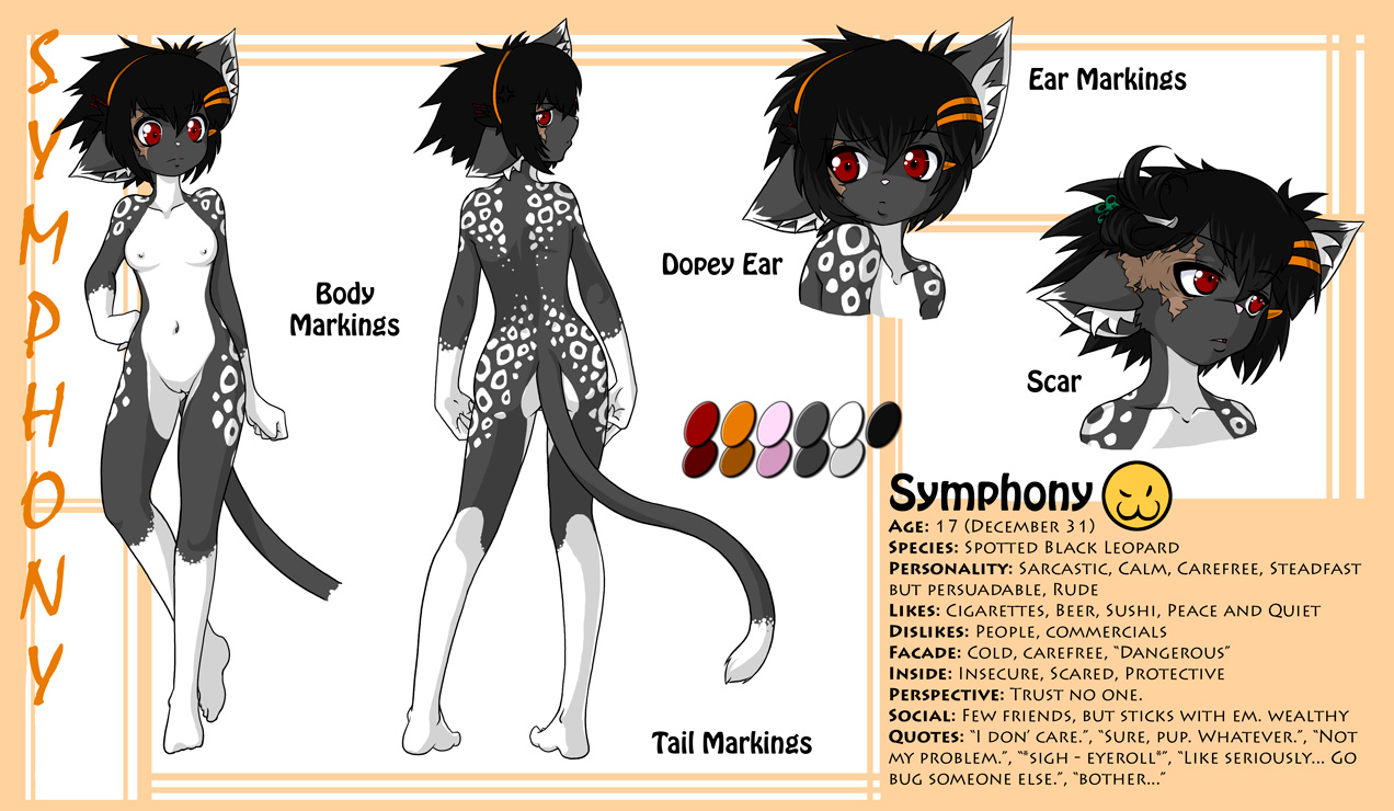 adolescent anthro black_hair breasts e621 english_text felid female hair mammal model_sheet nude petite-symphony red_eyes scar solo symphony_(petite-symphony) tail text young