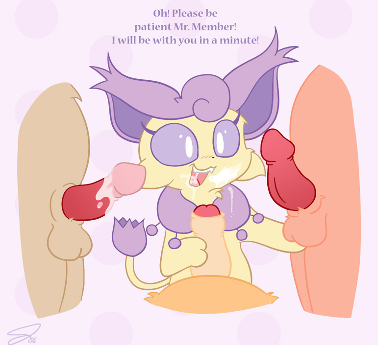 color delcatty female furry handjob interspecies male multiple_males nintendo pokemon psyredtails rule34