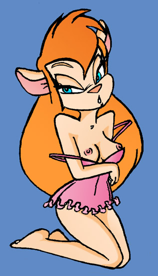 anthro blue_background chip_'n_dale_rescue_rangers disney female gadget_hackwrench mouse nipples rodent rule34 simple_background