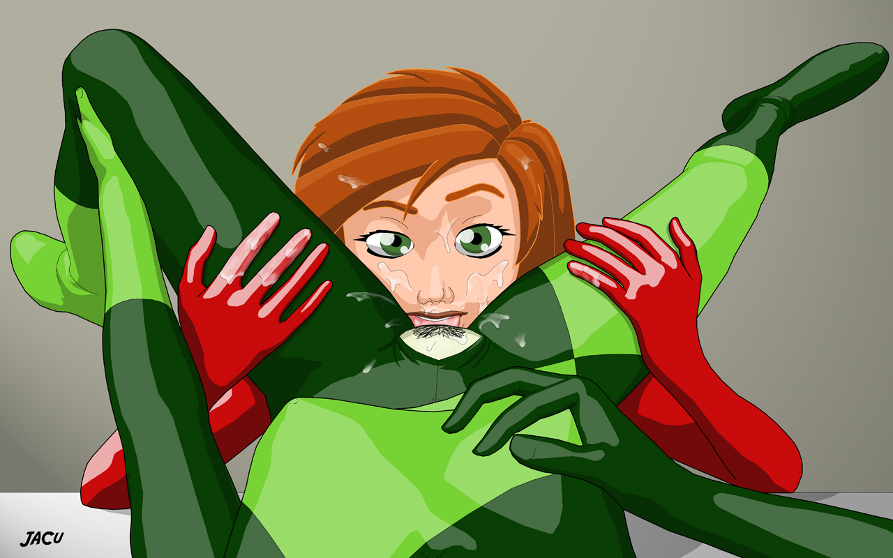 breast_grab breasts cunnilingus disney female female_only female_pov human jacu kim_possible kimberly_ann_possible licking multiple_females multiple_girls oral pussy pussy_juice rule34 shego spread_legs straight_hair yuri
