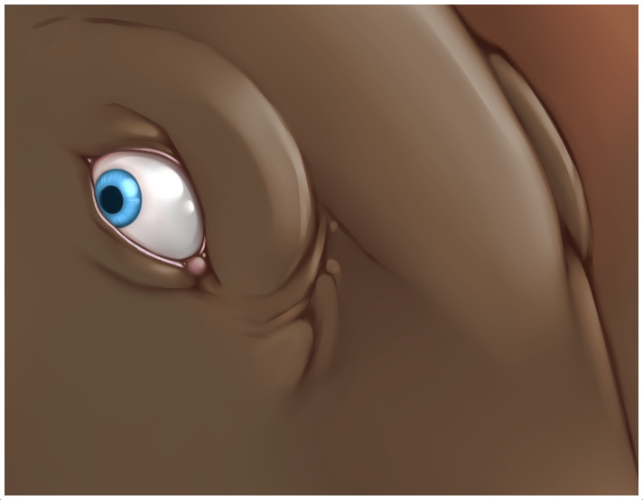 ambiguous_form ambiguous_gender blue_eyes border brown_body brown_skin close-up dinosaur ducko e621 prehistoric_species reptile scalie solo unknown_species