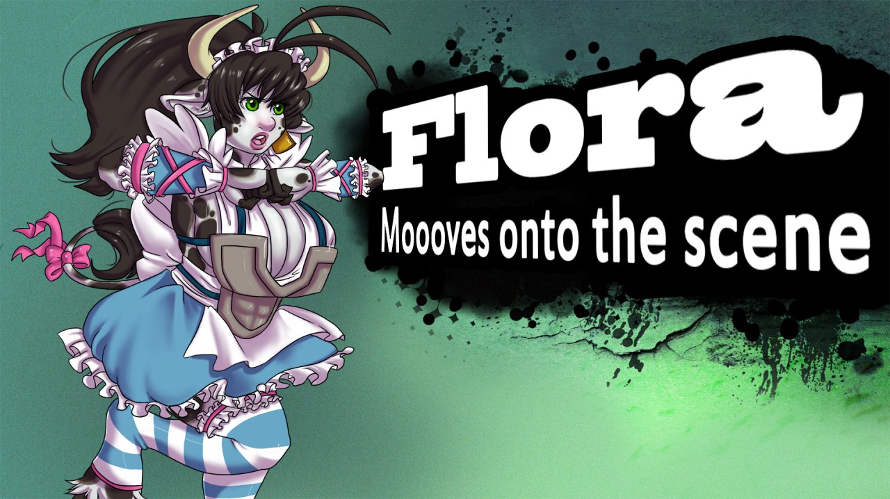 anthro big_breasts blithedragon bovid bovine breasts cattle cleavage clothed clothing dairy_cattle e621 english_text female holstein_friesian_cattle horn mammal nintendo solo super_smash_bros. text