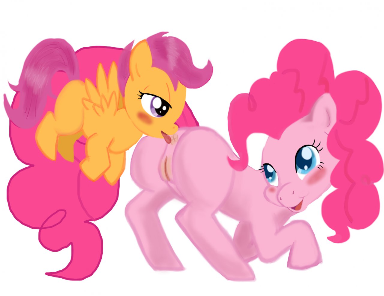 beutelwolf cub earth_pony equine female female_cub feral friendship_is_magic horse my_little_pony older_feral pegasus pinkie_pie_(mlp) pony rule34 scootaloo_(mlp) smooth_skin