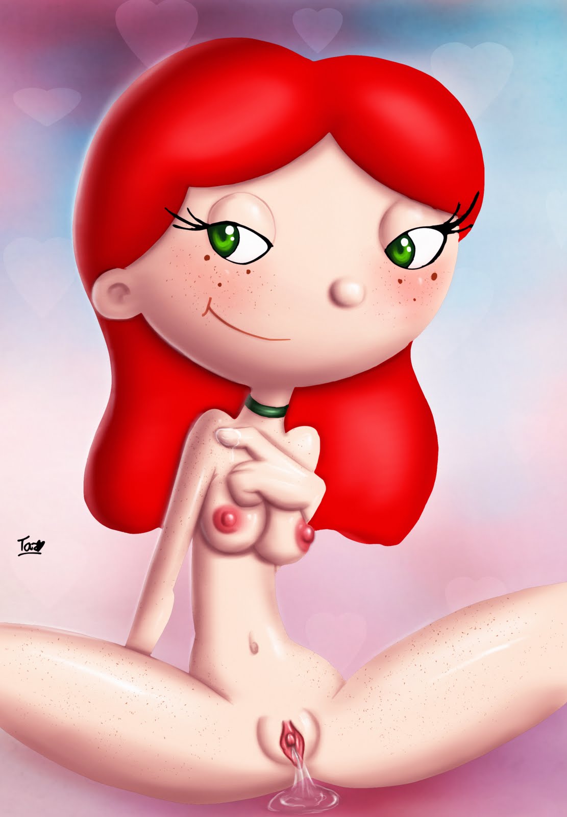 breasts female green_eyes hey_arnold! huge_head innocenttazlet lila_sawyer medium_breasts nickelodeon nipples nude pussy red_hair rule34 small_breasts smile