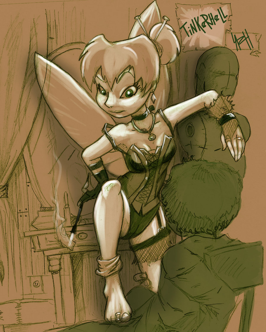 disney disney_fairies female footjob male monochrome peter_pan_(disney) rule34 tagme tinker_bell