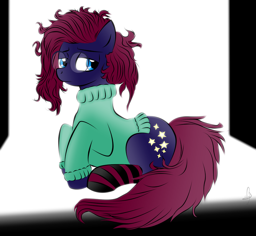 2012 blue_eyes cutie_mark e621 earth_pony equid equine eyewear fan_character female feral glasses hair hasbro hooves horse mammal my_little_pony pony quadruped solo starry_sky_(alsatianvdk) tail v-d-k