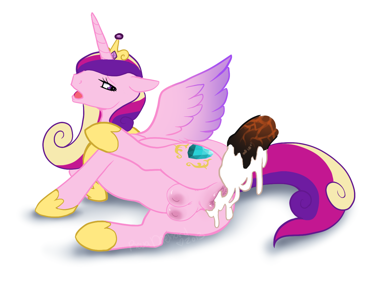 2013 alpha_channel animal_genitalia animal_penis areola bodily_fluids crotch_breasts crown cum cum_in_vagina cum_inside cum_string cutie_mark disembodied_penis duo e621 equid equine equine_genitalia equine_penis erection feathered_wings feathers female female_focus feral friendship_is_magic genital_fluids genitals hair hasbro headgear hooves horn looking_back lying male male/female mammal messy multicolored_hair my_little_pony mythological_creature mythological_equine mythology nipples open_mouth pegasus penis pink_body pink_feathers pink_hair pink_skin princess_cadance_(mlp) purple_eyes purple_hair quadruped revadiehard solo_focus tail teats thick_penis unicorn vulva white_hair winged_unicorn wings
