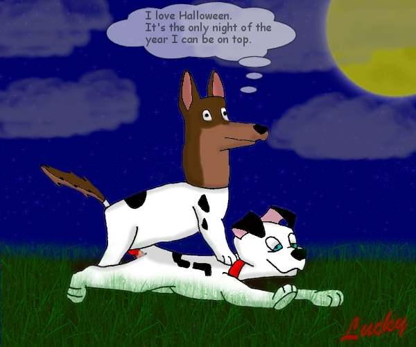 101_dalmatians canine disney dog feral fur gay lucky_(101_dalmatians) male male_only mammal night nude outdoors penis rule34 sex tagme what yaoi