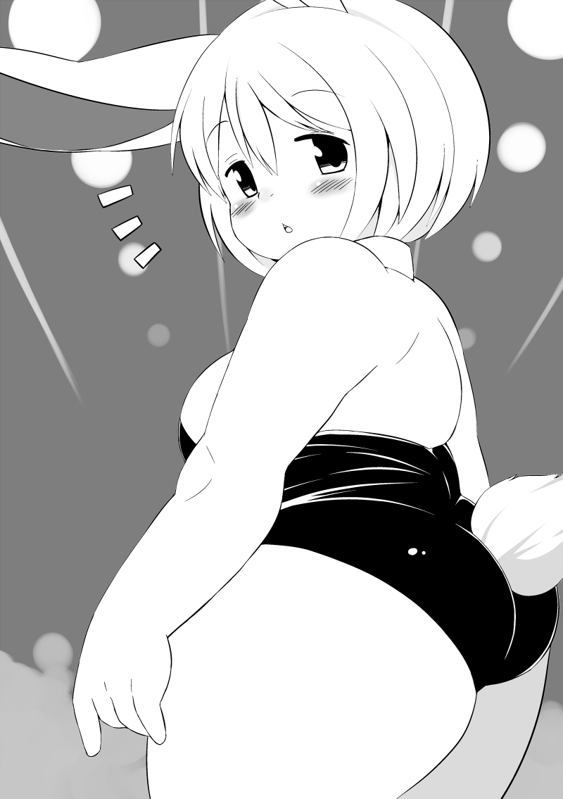 akitaka animal_humanoid big_butt breasts bunny_costume butt clothing costume e621 female humanoid lagomorph lagomorph_humanoid leporid leporid_humanoid mammal mammal_humanoid monochrome overweight overweight_female overweight_humanoid playboy_bunny rabbit rabbit_humanoid solo surprised
