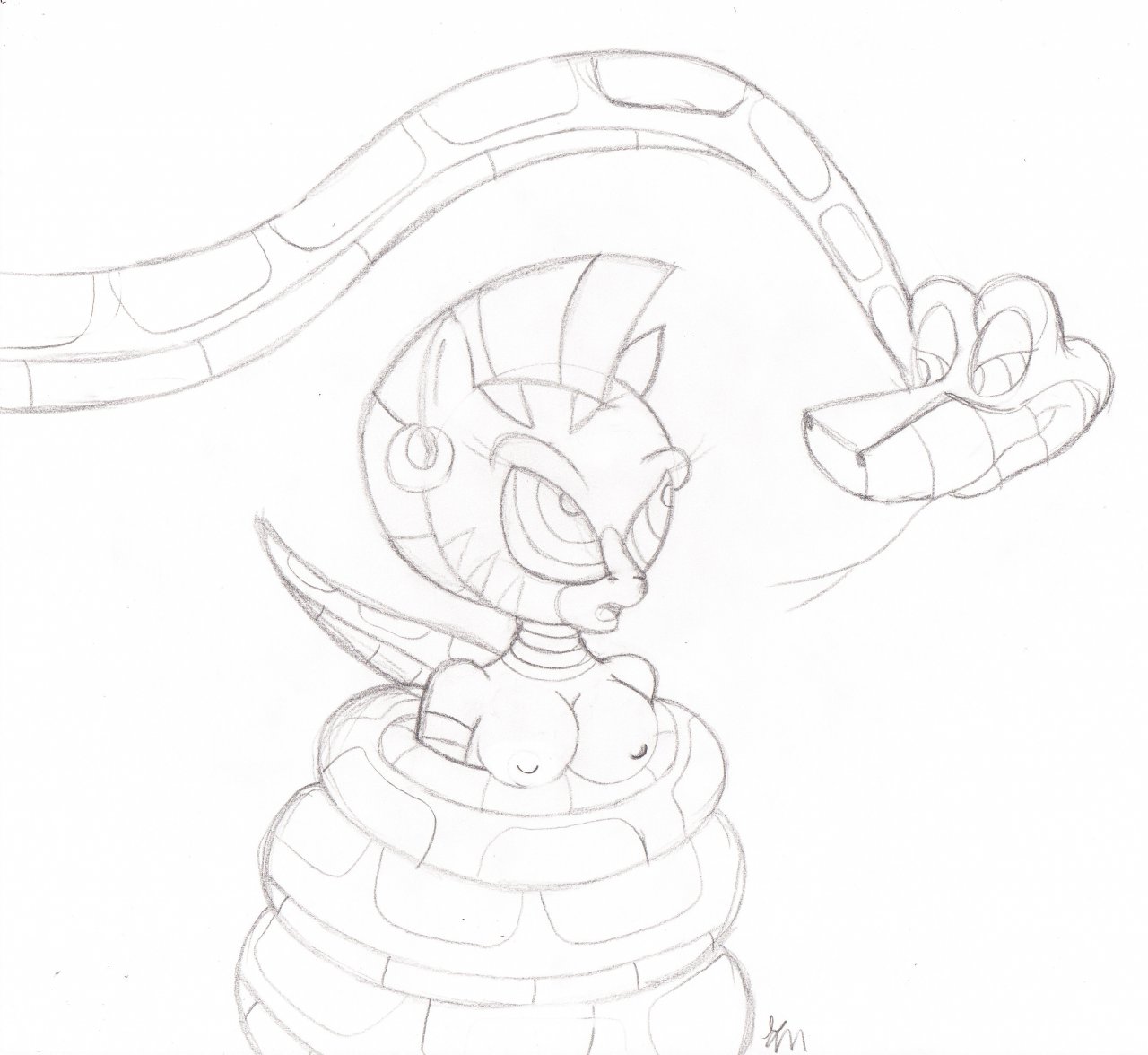 anthro breasts coiling coils crossover disney equine female feral friendship_is_magic hypnosis kaa kaa_eyes lol20 mammal mind_control monochrome my_little_pony nipples reptile restrained rough_sketch rule34 scalie smooth_skin snake the_jungle_book zebra zecora_(mlp)