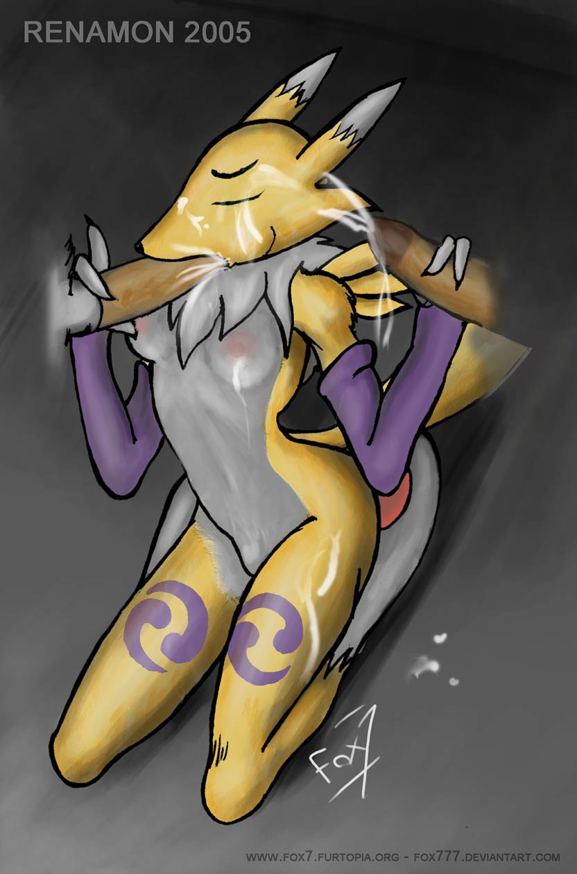 2005 anthro arm_warmers armwear bandai_namco bodily_fluids breasts canid canine cheek_bulge chest_tuft clothing cum cum_in_mouth cum_inside cum_on_breasts cum_on_face cum_on_leg cumshot curvy_figure digimon digimon_(species) digital_media_(artwork) disembodied_penis double_handjob e621 ejaculation erection eyes_closed fellatio female fox7 fur genital_fluids genitals gloves group group_sex handjob handwear hi_res hourglass_figure kneeling male male/female mammal markings nude oral oral_penetration orgasm penetration penile penis purple_armwear purple_clothing purple_markings renamon sex slim small_breasts small_waist solo_focus threesome trio tuft white_body white_fur yellow_body yellow_fur