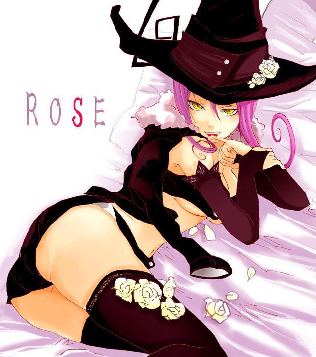 blair_(soul_eater) female hat licking_finger long_hair lying on_side purple_hair rule34 soul_eater witch_hat yellow_eyes