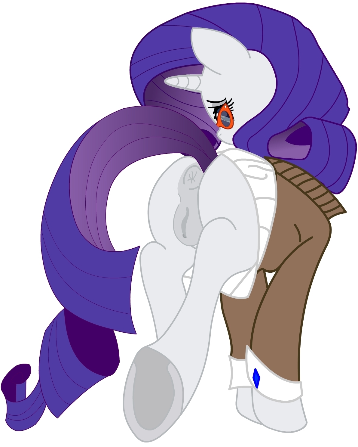anus butt clothing color_edit colored dovne e621 equid equine eyewear female feral friendship_is_magic fur genitals hasbro hi_res horn looking_at_viewer mammal my_little_pony mythological_creature mythological_equine mythology presenting presenting_hindquarters quadruped rarity_(mlp) simple_background solo sunglasses tail third-party_edit unicorn unknown_colorist vulva white_background white_body white_fur