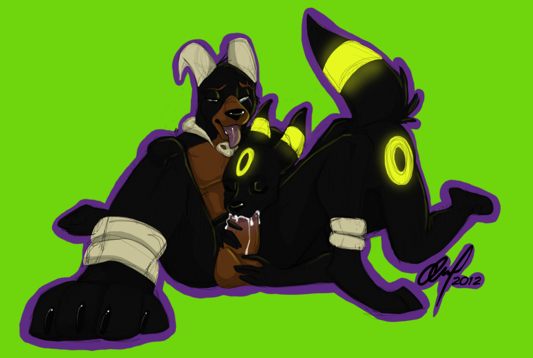 2012 anthro anthrofied balls bioluminescence bodily_fluids canid canine cum cum_drip cum_in_mouth cum_inside cum_on_penis dripping duo e621 eeveelution erection eyes_closed fellatio female female_penetrated generation_2_pokemon genital_fluids genitals glowing green_background horn houndoom male male/female male_penetrating male_penetrating_female mammal nintendo nude oral oral_penetration orgasm penetration penile penis pokemon pokemon_(species) pokemorph rainbowdeathbat sex simple_background tail tongue tongue_out umbreon