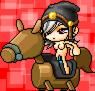 2d 2d_animation accurate_art_style animated dildo dildo_saddle dildo_seat female female_only genki grey_hair hat maplestory pixel_animation pixel_art rule34 solo sprite wooden_horse