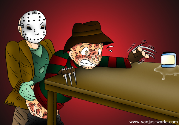 freddy_krueger freddy_vs_jason friday_the_13th jason_voorhees male male_only nightmare_on_elm_street rule34 vanja