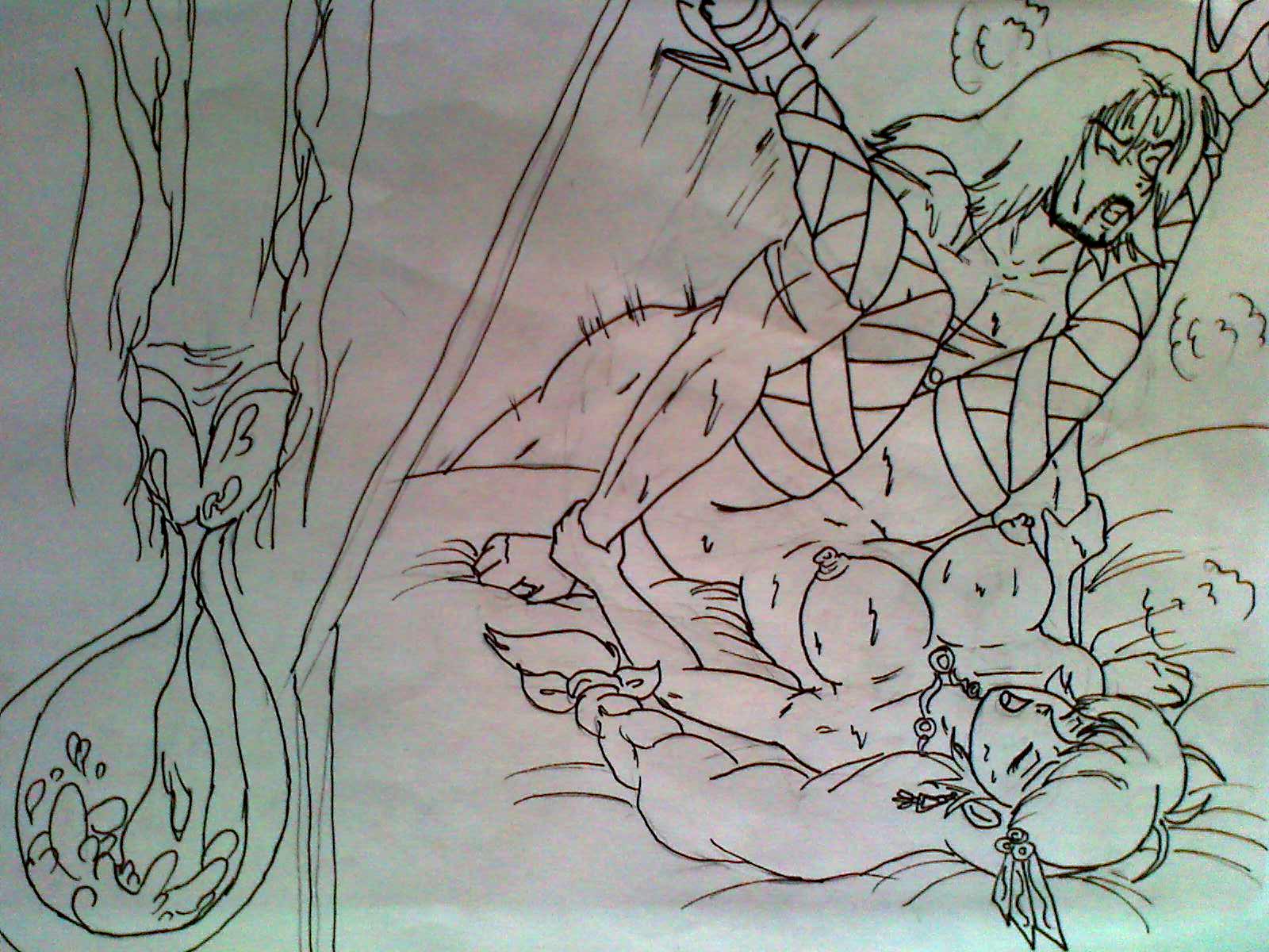 blonde_hair breasts cum female high_heels human long_hair male milf mitsurugi nipples rule34 sex sophitia_alexandra soul_calibur straight