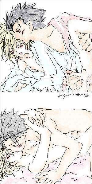 clothing comic fai_d_flowright kurogane male rule34 tagme tsubasa_chronicle yaoi