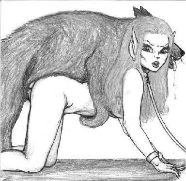 bestiality canine collar cuffs elf elf_ears elf_female elfquest female joachim_persson leash long_hair male monochrome penis pointy_ears questionable_consent rule34 sex sketch the_magician timmain wolf zoophilia