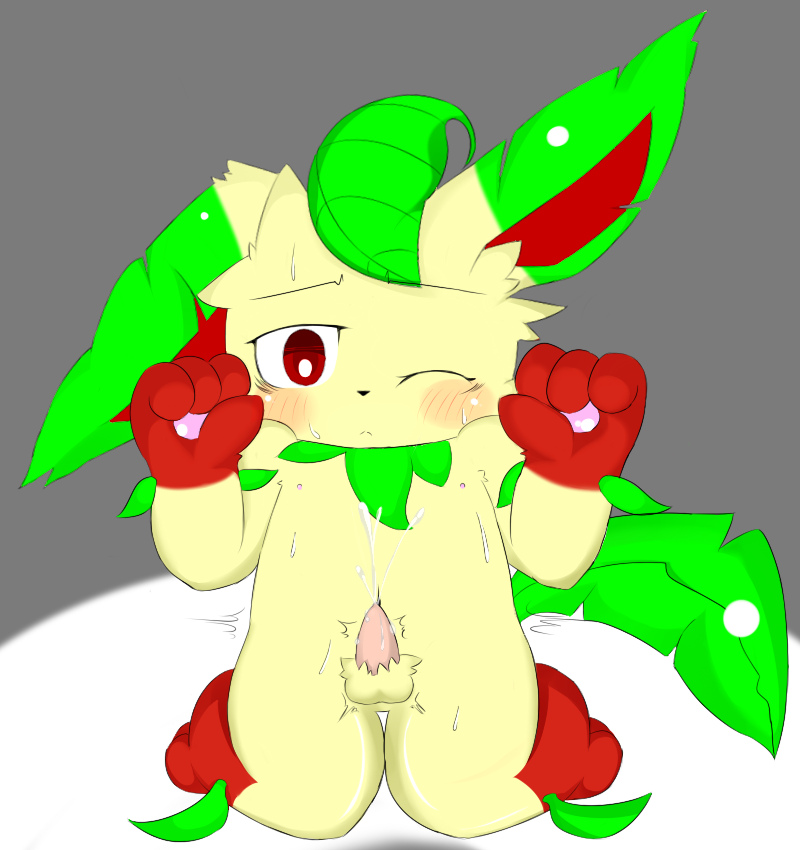 anthro anthrofied balls blush color eeveelution front_view fur furry generation_4_pokemon leafeon male male_only nintendo nude penis pokemon pokemon_(species) pokemorph rule34 solo tagme testicles