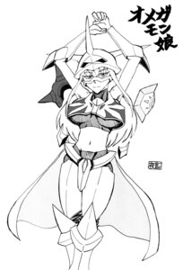 Rating: Questionable Score: 0 Tags: alternate_species armor bandai_namco black_and_white breasts cape clothing digimon digimon_(species) e621 female hair headgear helmet human humanized japanese_text long_hair mammal midriff monochrome navel omnimon simple_background solo text unconvincing_armor under_boob unknown_artist white_background User: bunchy7s