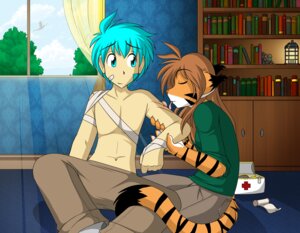 Rating: Questionable Score: 0 Tags: anthro band-aid bandage black_markings blue_eyes blue_hair bottomwear brown_hair claws clothed clothing colored conditional_dnp countershading dragon duo e621 eyes_closed felid female first_aid flora_(twokinds) fur hair human keidran lady_nora_(twokinds) licking male mammal markings mythological_creature mythological_scalie mythology orange_body orange_fur pantherine pants scalie scratches sitting smile stripes tail tiger tom_fischbach tongue tongue_out topless trace_legacy twokinds white_body white_fur wounded User: bunchy7s