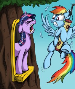 Rating: Safe Score: 0 Tags: 2012 angry bird_feeder blue_body blue_feathers blue_fur duo e621 equid equine eyes_closed feathered_wings feathers female feral flying friendship_is_magic fur hair hasbro hi_res horn mammal mattings multicolored_hair multicolored_tail my_little_pony mythological_creature mythological_equine mythology outside pegasus plant purple_body purple_eyes purple_fur purple_hair rainbow_dash_(mlp) rainbow_hair rainbow_tail tail tree twilight_sparkle_(mlp) two_tone_hair unicorn wings yelling User: bunchy7s