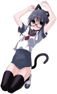 Rating: Explicit Score: 0 Tags: animal_ears ao_ume cat_ears female glasses kneeling no_pants one-piece_swimsuit rule34 school_swimsuit school_uniform seifuku serafuku swimsuit swimsuit_under_clothes tail thighhighs User: bunchy7s