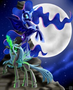 Rating: Safe Score: 0 Tags: 2013 armor arthropod black_body black_feathers changeling_(mlp) cutie_mark duo e621 equid equine feathered_wings feathers female feral flying friendship_is_magic glowing green_eyes green_hair hair hasbro headgear helmet hole_(anatomy) horn insect_wings long_hair mammal moon my_little_pony mythological_creature mythological_equine mythology night nightmare_moon_(mlp) outside queen_chrysalis_(mlp) rock standing star straight_hair supermoon swanlullaby winged_unicorn wings User: bunchy7s