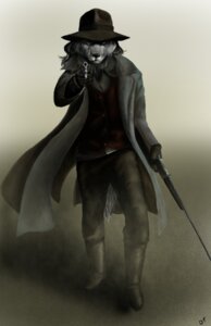 Rating: Safe Score: 0 Tags: anthro black_nose bullet canid canine canis clothed clothing cowboy dustyvalentino e621 full-length_portrait fur grey_body grey_fur gun handgun hat headgear headwear hi_res holding_gun holding_object holding_ranged_weapon holding_weapon lever_action lever_action_rifle looking_at_viewer male mammal portrait ranged_weapon revolver rifle simple_background solo watermark weapon western wild_west wolf User: bunchy7s
