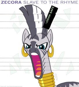 Rating: Safe Score: 0 Tags: album_cover cover e621 ear_piercing equid equine female feral friendship_is_magic gaping_mouth grace_jones hasbro kinkyturtle mammal my_little_pony open_mouth parody piercing simple_background solo stripes white_background zebra zecora_(mlp) User: bunchy7s