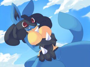 Rating: Explicit Score: 0 Tags: 4:3 anthro big_breasts black_body black_fur blue_body blue_fur blush breasts canid canine chest_spike cloud detailed_background e621 female fur generation_4_pokemon genitals lucario mammal nintendo outside pokemon pokemon_(species) pokemorph r0ckya red_eyes sky skyscape solo spikes spikes_(anatomy) tail vulva yellow_body yellow_fur User: bunchy7s
