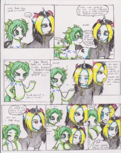 Rating: Safe Score: 0 Tags: :3 aquatic black_hair bodily_fluids chaostone clothing comic cutie_mark dialogue duo e621 english_text equid equine eyes_closed facial_markings feathered_wings feathers female feral fish fish_pony frown fur green_body green_fur green_hair hair hasbro head_markings hi_res horn hybrid long_hair looking_back male mammal markings my_little_pony mythological_creature mythological_equine mythology open_mouth shirt simple_background smile sweat tears teeth text topwear unicorn white_background wings User: bunchy7s