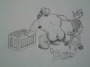 Rating: Explicit Score: 0 Tags: 2boys ass beard beard_stubble bluto cap erection food from_behind gay hand_on_shoulder holding_penis huge_cock imminent_anal imminent_penetration imminent_sex looking_back male male_only monochrome over_shoulder pants_around_ankles penis pipe popeye popeye_(series) presenting_anus rule34 shirtless spinach tagme tattoos torn_pants veiny_penis User: bunchy7s
