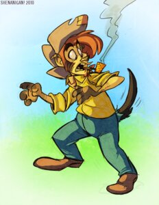 Rating: Questionable Score: 0 Tags: 2010 4_fingers anthro artist_name blue_bottomwear blue_clothing blue_pants bottomwear brown_body brown_clothing brown_footwear brown_fur brown_shoes canid canine claws clothing cowboy_hat date e621 fingers footwear fur hair handpaw harsh_lighting hat headgear headwear human human_to_anthro looking_back male mammal mid_transformation open_mouth orange_hair outside pants paws pipe shenanigan shirt shoes simple_background smoking_pipe solo species_transformation standing tail tail_motion tailwag text topwear transformation yellow_clothing yellow_shirt yellow_topwear User: bunchy7s