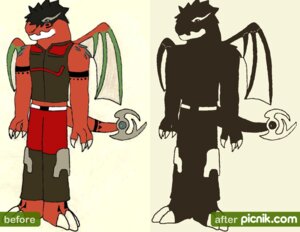 Rating: Safe Score: 0 Tags: anthro barefoot bottomwear claws clothed clothing dragon e621 feet fully_clothed jet_(character) male membrane_(anatomy) membranous_wings mythological_creature mythological_scalie mythology pants scalie solo standing tail text topwear unknown_artist url vest wings User: bunchy7s
