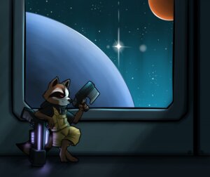 Rating: Safe Score: 0 Tags: 2014 anthro c0nnerc00n e621 guardians_of_the_galaxy gun male mammal marvel planet procyonid raccoon ranged_weapon rocket_raccoon solo space space_station spacescape weapon User: bunchy7s