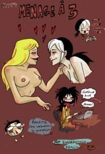 Rating: Explicit Score: 0 Tags: 1boy 2girls ambiguous_gender blonde_female blonde_hair breasts camera desiree_chastel female gary_thompson hearts_around_head laptop male menage_a_3 multicolored_hair pointy_chin rule34 self_portrait suzi_nielsen tears tongue tongue_out webcomic yuri zii User: bunchy7s