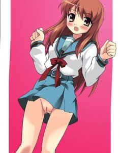 Rating: Questionable Score: 0 Tags: aqua_eyes asahina_mikuru belt blush brown_eyes brown_hair clothing female legs long_hair nippori no_panties nude open_mouth pussy rule34 school_uniform schoolgirl skirt solo suzumiya_haruhi_no_yuuutsu thighs tongue uncensored undressing User: bunchy7s