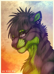 Rating: Safe Score: 0 Tags: abstract_background ambiguous_gender anthro black_body black_fur black_lips black_nose border bust_portrait dark_body dark_fur digital_media_(artwork) e621 ear_piercing eyewear felid fur glasses glowstickk_(character) green_body green_eyes green_fur grey_hair hair half-closed_eyes kay-ra lips long_mouth low_res mammal narrowed_eyes no_sclera nude pantherine piercing portrait short_hair side_view simple_background snout solo striped_body striped_fur stripes tiger white_border User: bunchy7s